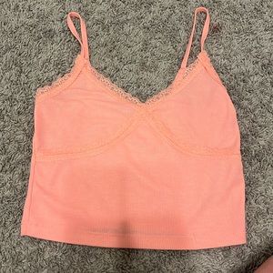Burt pink Summer tank lace forever, 21 top size medium only worn once